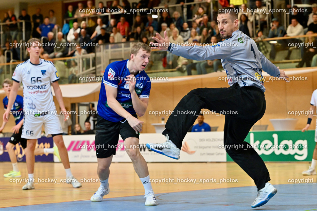 SC Ferlach vs. roomz JAGS Vöslau | #8 KNAPP Simon SC Ferlach, #1 BAUER Thomas roomz JAGS Vöslau, #66 DOBLHOFF-DIER, Moritz roomz JAGS Vöslau, SC Ferlach vs. roomz JAGS Vöslau, SC Ferlach vs. roomz JAGS Vöslau am 08.11.2025 in Ferlach (Ballspielhalle Ferlach), Austria, (Photo by Bernd Stefan)