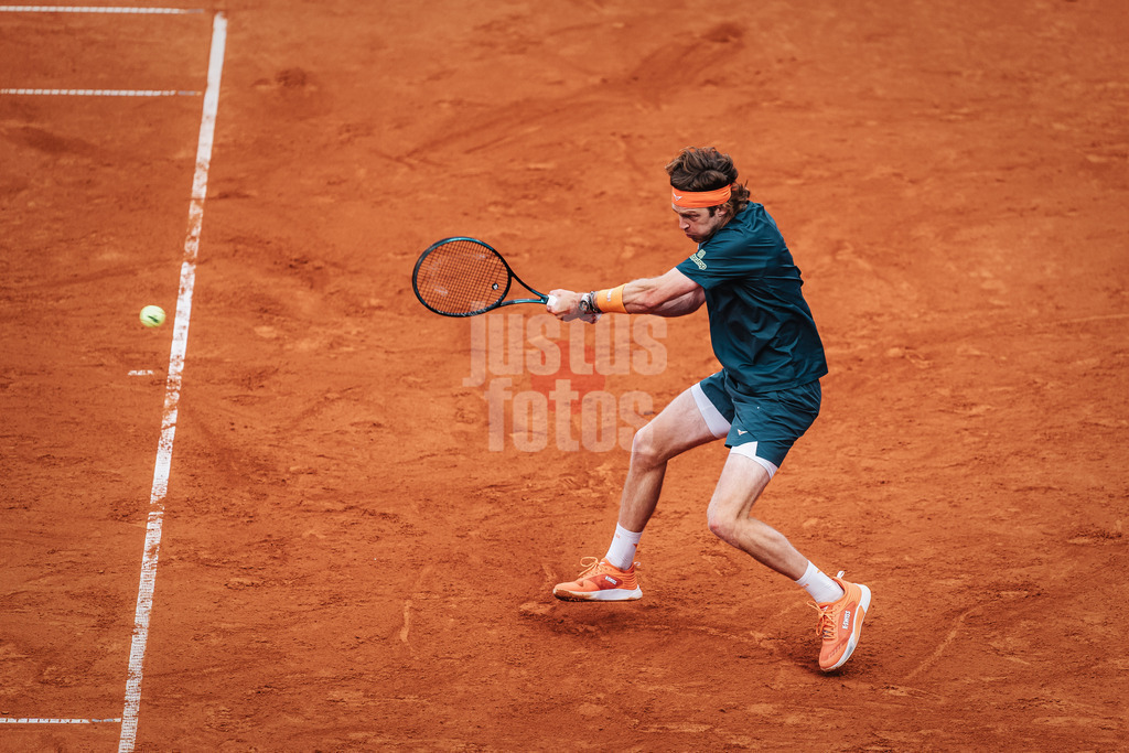 Tennis | Männer | bitpanda Hamburg Open | ATP 500 | Felix Auger-Aliassime (CAN) vs. Andrei Andrejewitsch Rubljow (RUS) | 23.05.2025 | Andrei Andrejewitsch Rubljow Rückhand