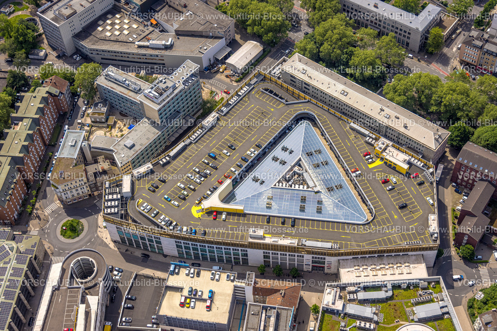 Dortmund240507191 | Luftbild, City, Thier Galerie Einkaufszentrum, dreieckiges Gebäude mit Parkdeck und Glaskuppel, Dortmund, Ruhrgebiet, Nordrhein-Westfalen, Deutschland