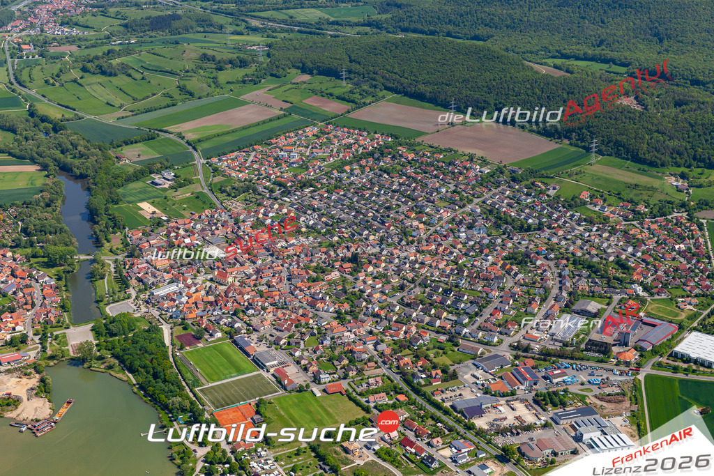 Das Luftbild der Stadt Sand-am-main wurde 2019 vom Flugzeug heraus erstellt (keine Drohne) Aufnahmehöhe ca.400 Meter- hohe Auflösung- beste Druck-Qualität garantiert!