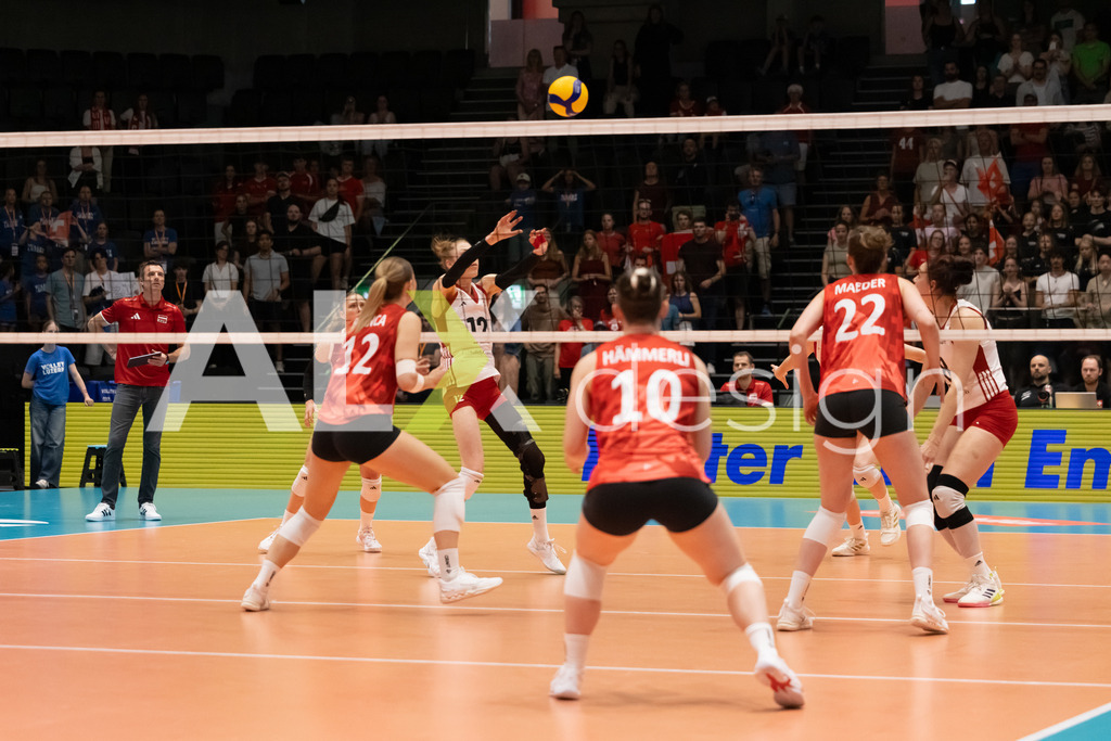 Austria v Switzerland - CEV European League Women | KRIENS, SWITZERLAND - JUNE 14: VICTORIA DEISL of Austria during the CEV European League match between Austria and Switzerland at Pilatus Arena on June 14, 2026 in Kriens, Switzerland. - Realisiert mit Pictrs.com
