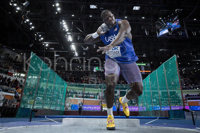 World Athletics Indoor Championships Kujawy Pomorze 26, 22.03.2026 | TORUN, POLAND - MARCH 22:  Josh AWOTUNDE (USA) competes in the men's shot put during the World Athletics Indoor Championships Kujawy Pomorze 26 on day 3 / session 1 at Kujawsko-Pomorska Arena Torun on March 22, 2026 in Torun, Poland. 