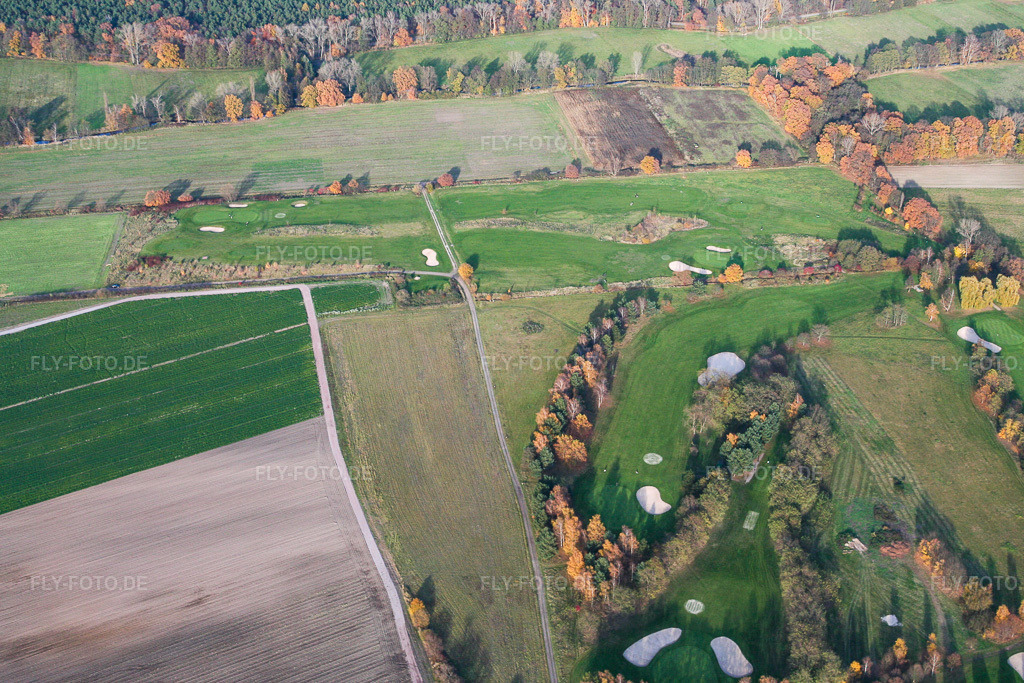 Luftbild: Golfplatz des Golf-Club Pfalz im Ortsteil Geinsheim in Neustadt im Bundesland Rheinland-Pfalz in Deutschland. Foto: IMG_14578.jpg vom 08.11.2008 durch Werner Riehm/FLY-FOTO.de
