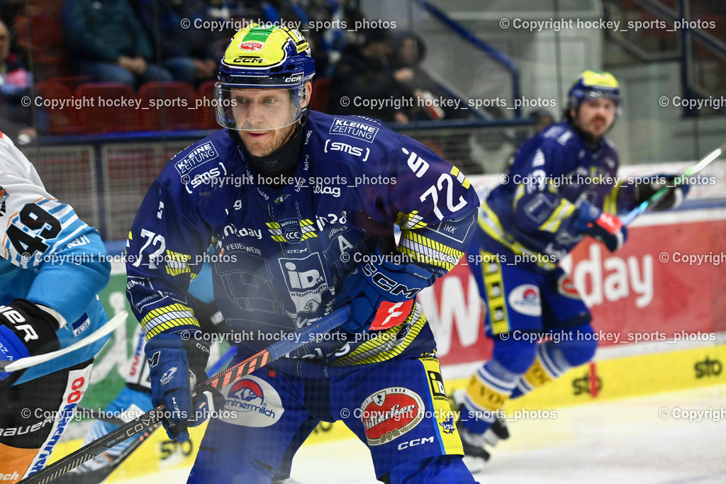 EC IDM WÄRMEPUMPEN VSV vs. Steinbach Black Wings Linz | #72 John Hughes EC VSV, EC IDM WÄRMEPUMPEN VSV vs. Steinbach Black Wings Linz, EC IDM WÄRMEPUMPEN VSV vs. Steinbach Black Wings Linz am 28.11.2025 in Villach (Stadthalle Villach), Austria, (Photo by Bernd Stefan)