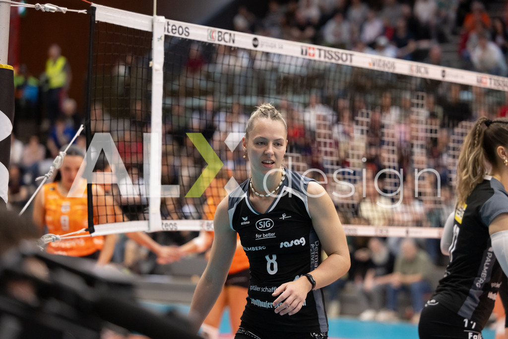 Volleyball I Frauen I Saison 2025-2026 I Volleyball NLA | Women I  Playoffs Finals 1/5 I viteos NUC - VC Kanti Schaffhausen I 06.04.2026 | 8 Lina-Marie Lieb (DE) (VC Kanti Schaffhausen) – Aussen - Realisiert mit Pictrs.com
