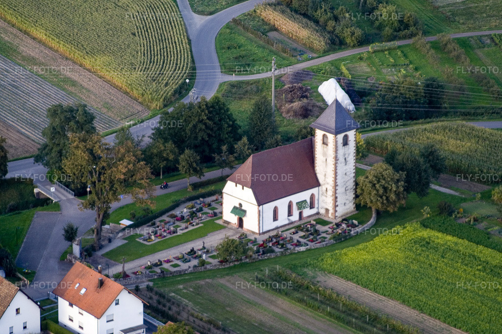 Luftbild: Kapelle Zimmern im Ortsteil Zimmern in Appenweier im Bundesland Baden-Württemberg in Deutschland. Foto: IMG_8212.jpg vom 15.09.2007 durch Werner Riehm/FLY-FOTO.de