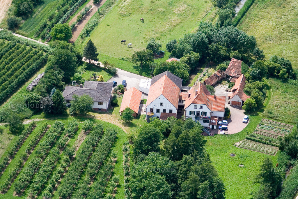 Luftbild: Mühle am Erlenbach in Winden im Bundesland Rheinland-Pfalz in Deutschland. Foto: IMG_11182.jpg vom 14.06.2008 durch Werner Riehm/FLY-FOTO.de