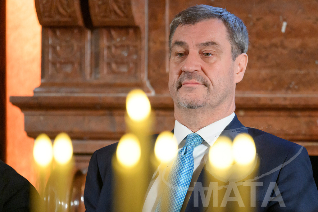 _DWA0769 | Bayerns Ministerpräsident Markus Söder (CSU) in der Münchner Residenz bei der Verleihung des Ewald-von-Kleist-Preis. Der diesjährige Ewald-von-Kleist-Preis wird am Rande der Münchner Sicherheitskonferenz 2026 an das ukrainische Volk vergeben. München, 14.02.2026 Bayern Deutschland - Realisiert mit Pictrs.com