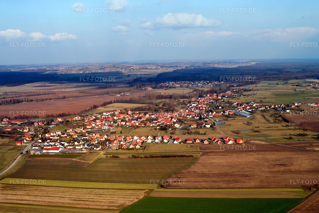 Luftbild: Ortsansicht in Forstheim im Bundesland Bas-Rhin in Frankreich. Foto: IMG_1225.jpg vom 12.03.2006 durch Werner Riehm/FLY-FOTO.de
