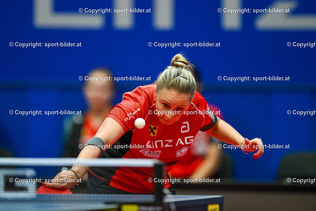 AUT, Tischtennis ETTU Womans Champions League, Linz AG Froschberg (AUT) vs ACL Grand Quevilly (FRA) | 23.10.2023, Sportpark Lissfeld, AUT, Tischtennis ETTU Womans Champions League, Linz AG Froschberg (AUT) vs ACL Grand Quevilly (FRA), im Bild Ivana Malobabic (Froschberg Linz)


// ETTU, Tischtennis Womans Champions League between Linz AG Froschberg (AUT) vs ACL Grand Quevilly (FRA) in Linz, Austria on 2023/10/23