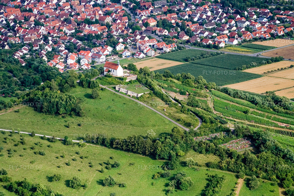 Luftbild: Wurmlinger Kapelle von Westen im Ortsteil Wurmlingen in Rottenburg im Bundesland Baden-Württemberg in Deutschland. Foto: IMG_12301.jpg vom 02.08.2008 durch Werner Riehm/FLY-FOTO.de