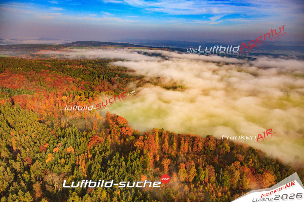 Luftbild von Goerauer-anger Wolken-herbst-stimmung - Luftaufnahme wurde 2017 von https://frankenair.de mittels Flugzeug (keine Drohne) erstellt - die Geschenkidee