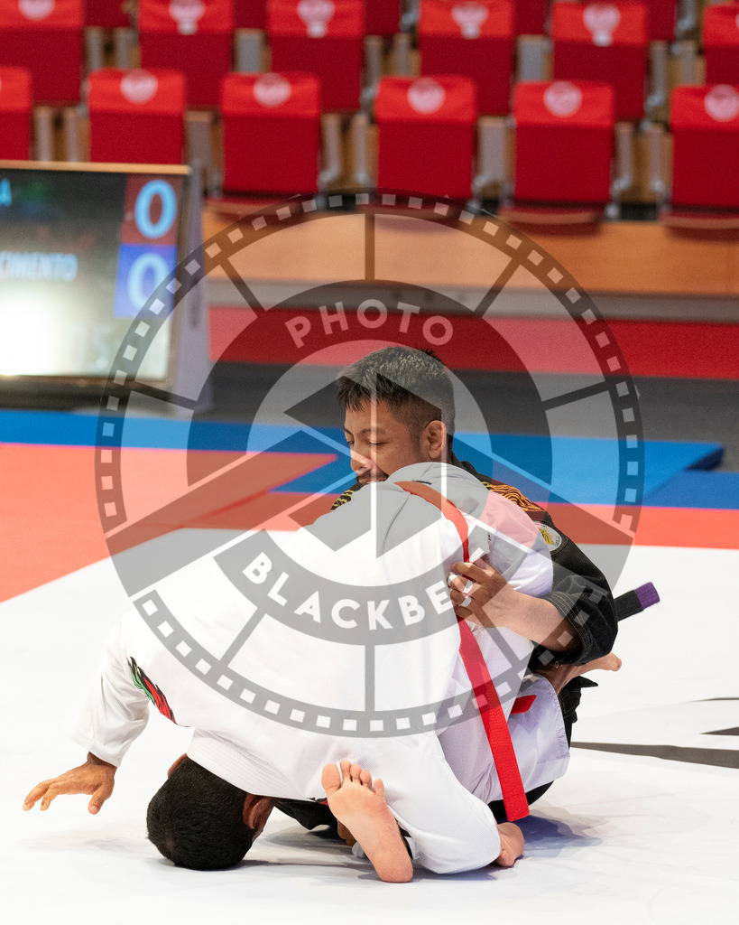 20231106PBB0465 | Fighters compete during the AJP World Master Championship in the Mubadala Arena in Abu Dhabi, Arab United Emirates, on November 6, 2023.