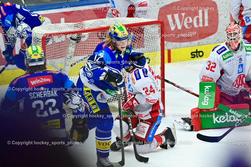EC IDM WÄRMEPUMPEN VSV vs. EC KAC | #24 Strong Steven EC KAC, #32 Dahm Sebastian EC KAC,  #12 Pearson Chase EC VSV, EC IDM WÄRMEPUMPEN VSV vs. EC KAC, EC IDM WÄRMEPUMPEN VSV vs. EC KAC am 02.02.2025 in Villach (Stadthalle Villach), Austria, (Photo by Bernd Stefan)