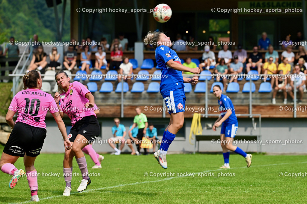 Carinthians Hornets vs. GAK 1902 Frauen | #9 Alicia Morgenstern Carinthians Hornets, #7 Vanessa Kraker GAK, Carinthians Hornets vs. GAK 1902 Frauen, Carinthians Hornets vs. GAK 1902 Frauen am 01.09.2024 in Sachsenburg (Sportplatz Sachsenburg), Austria, (Photo by Bernd Stefan)