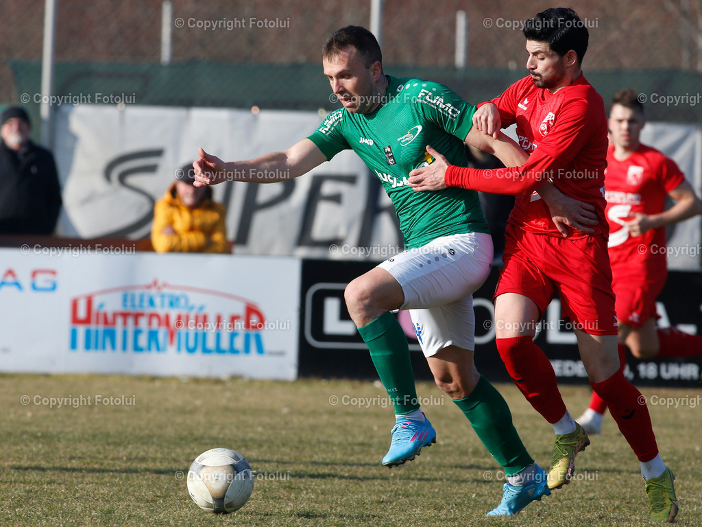 A_LUI_04032023_17 | SPORT,FUSSBALL LT1 OOE LIGA 2023 ASKOE OEDT-SC LUGSTEIN CABS FRIEDBURG 04.03.2023 IM BILD:BUENYAMIN KARATAS  (OEDT) UND BUDYONOV ANTONOV (FRIEDBURG) FOTO:FOTOLUI