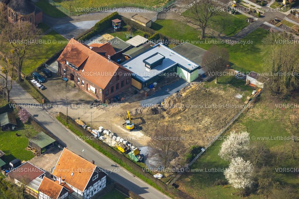 Hamm240306911 | Luftbild, St. Hubertus Schützenbruderschaft Süddinker 1826 e.V., Gebäude und Baustelle, Stadtbezirk Rhynern, Hamm, Ruhrgebiet, Nordrhein-Westfalen, Deutschland