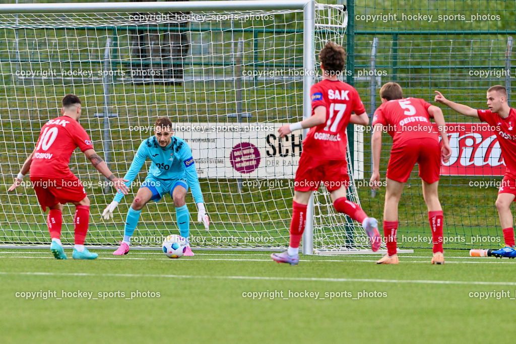 SV Spittal vs. SAK | #10 Yosifov Svetlozar Angelov SAK, #1 Kristijan Kondic SAK, #17 Jan Sasa Ogris-Martic SAK, #5 Jakob Geister SAK, SV Spittal vs. SAK, SV Spittal vs. SAK am 24.05.2024 in Spittal an der Drau (Goldeck Stadion), Austria, (Photo by Bernd Stefan)