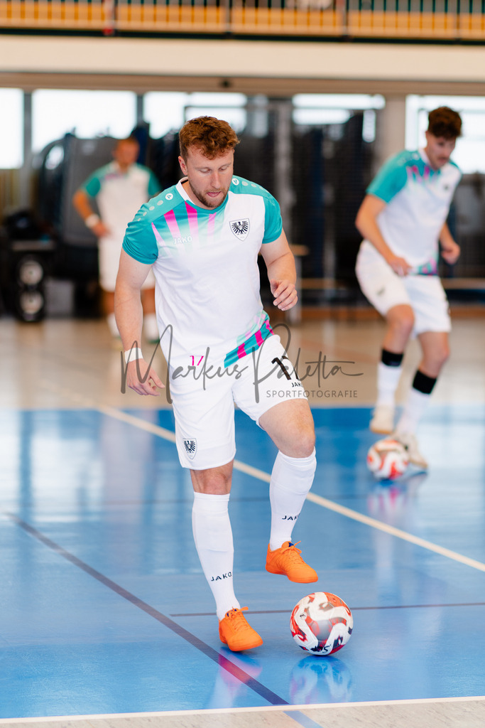 Futsal-Bundesliga, Saison 2025/2026, 2. Spieltag: SC Preußen Münster - FC Liria Futsal Berlin | Futsal-Bundesliga, Saison 2025/2026, 2. Spieltag, SC Preußen Münster empfängt FC Liria Berlin in der Universitäts-Sporthalle in Münster. Foto: sportfotografie.ms | Markus Paletta - Realisiert mit Pictrs.com