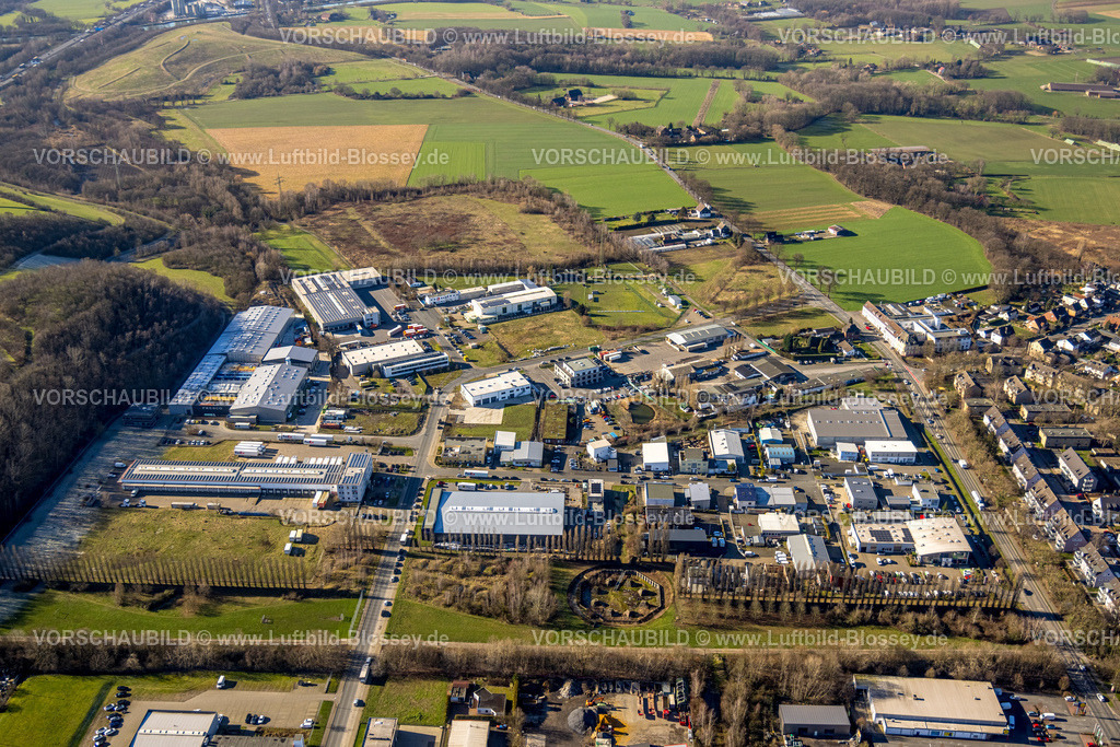 Luenen230204447 | Luftbild, Gewerbegebiet Minister Achenbach mit Kühlturmfundament, Brambauer, Lünen, Ruhrgebiet, Nordrhein-Westfalen, Deutschland
