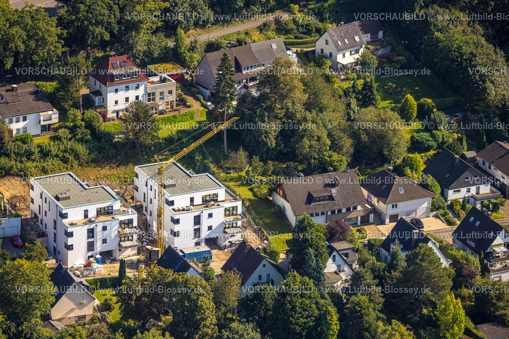 Hattingen240810034 | Luftbild, Wohngebiet mit Baustelle und Neubau Wohnhäuser am Pilgerweg, Rosenthal, Hattingen, Ruhrgebiet, Nordrhein-Westfalen, Deutschland