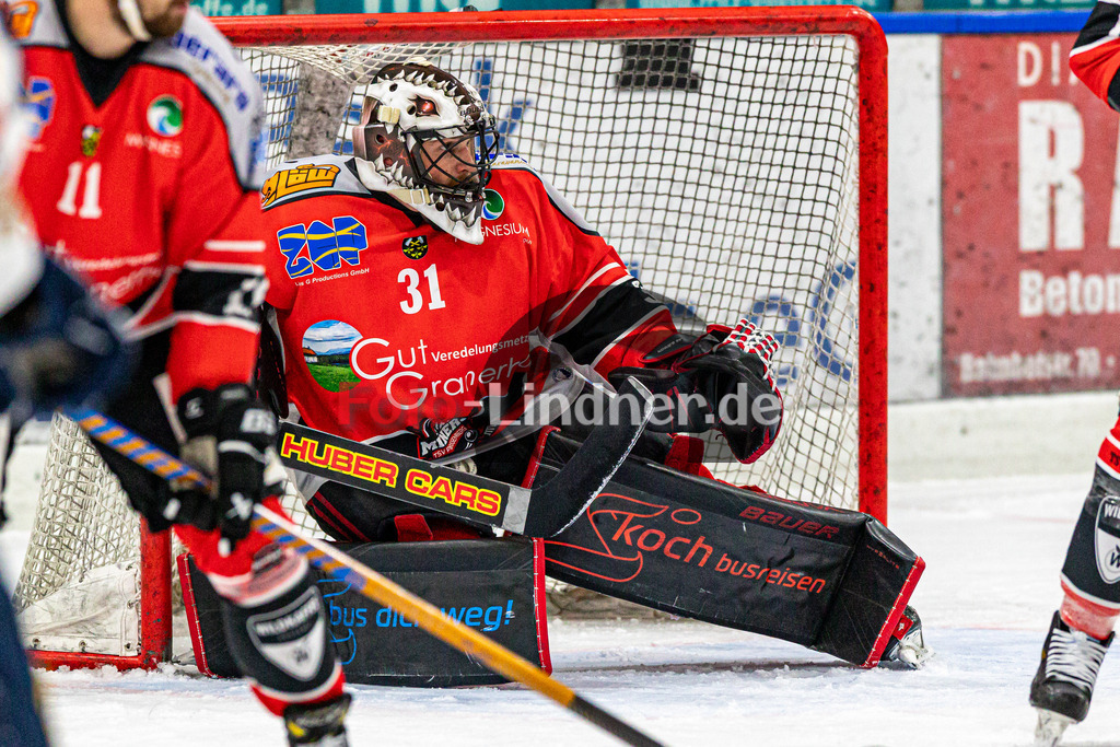 TSV Peißenberg Miners vs VfE Ulm/Neu-Ulm DEVILS | Eishockey Bayernliga 2023/2024, TSV Peißenberg Miners vs VfE Ulm/Neu-Ulm DEVILS, 20240128,
Korbinian SERTL (Miners Goali 31) in Aktion,
2024-01-28 in Peißenberg (Eisstadion)
31 Korbinian SERTL (Miners Goali 31)
Copyright: WolfgangxLindner foto-lindner.de