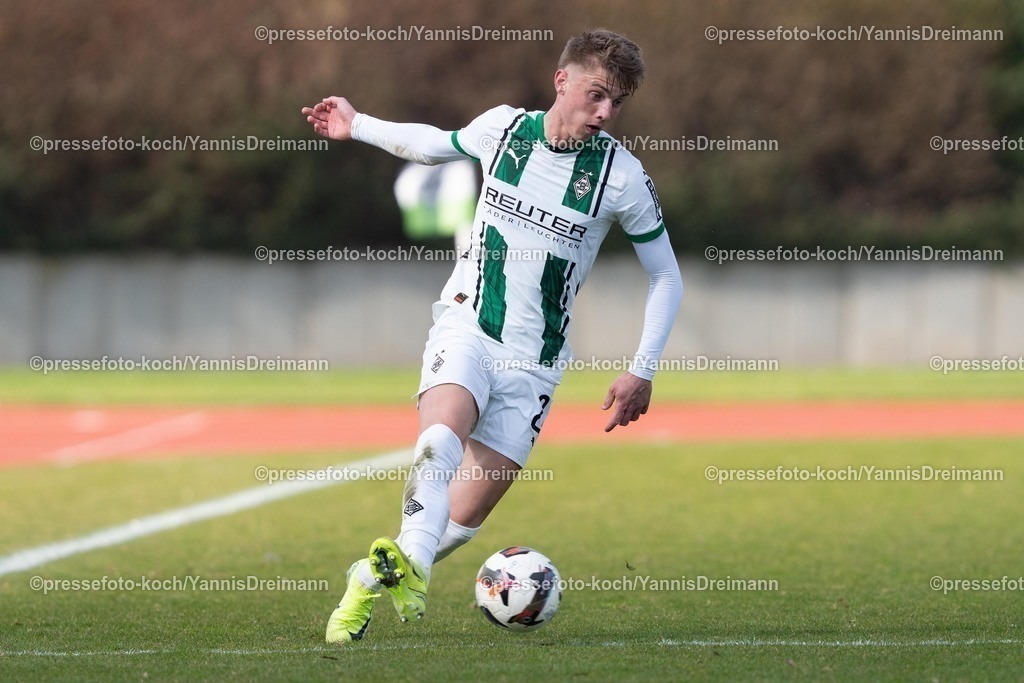 xYDR15032501061 | 15.03.2025, xydrx, Fußball, Borussia Mönchengladbach II (U23) - 1.FC Bocholt, Regionalliga West, Grenzlandstadion: Veit Stange (Borussia Moenchengladbach II #21)