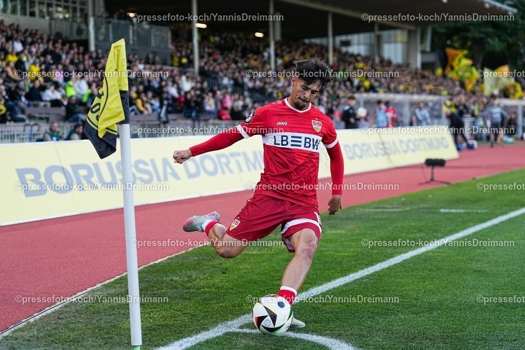 xYDR09052501097 | 09.05.2025, xydrx, Fußball, Borussia Dortmund II - VFB Stuttgart II, 3.Liga, Stadion Rote Erde, Saison 2024 2025:  Laurin Ulrich (VFB Stuttgart II #10) DFB regulations prohibit any use of photographs as image sequences and or quasi-video.