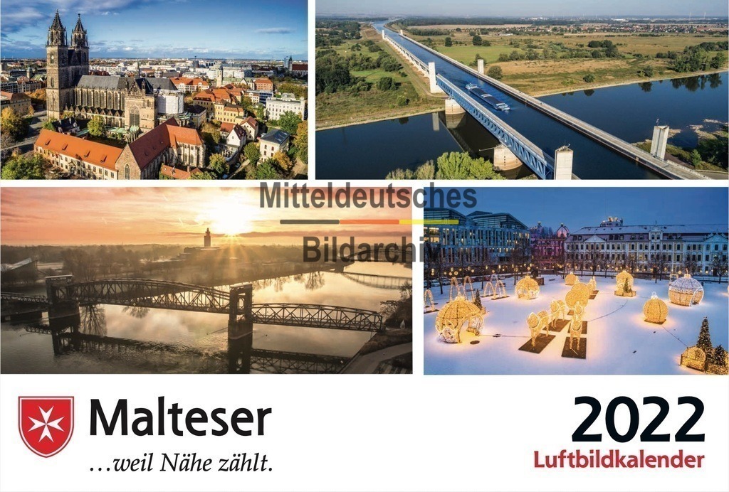 Luftbild Kalender Magdeburg Sachsen Anhalt Malteser | Beispiele Firmenkalender individuell mit eigenem Logo - Realisiert mit Pictrs.com