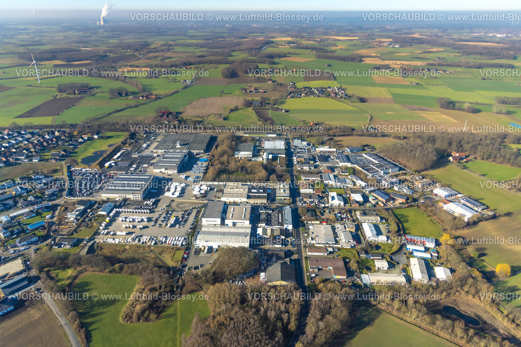 Selm230205287Bork | Luftbild, Gewerbegebiet Bork, Selm, Münsterland, Nordrhein-Westfalen, Deutschland