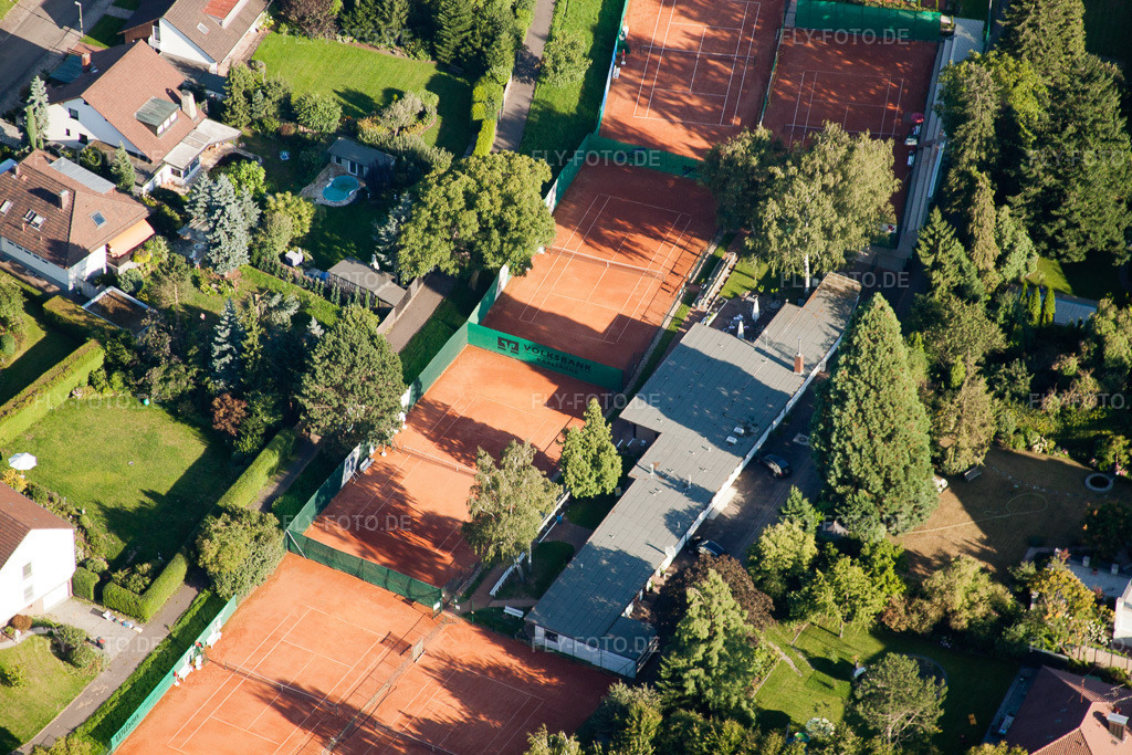 Luftbild: TC Rüppurr 1929 eV im Ortsteil Rüppurr in Karlsruhe im Bundesland Baden-Württemberg in Deutschland. Foto: IMG_32367.jpg vom 21.08.2010 durch Werner Riehm/FLY-FOTO.de