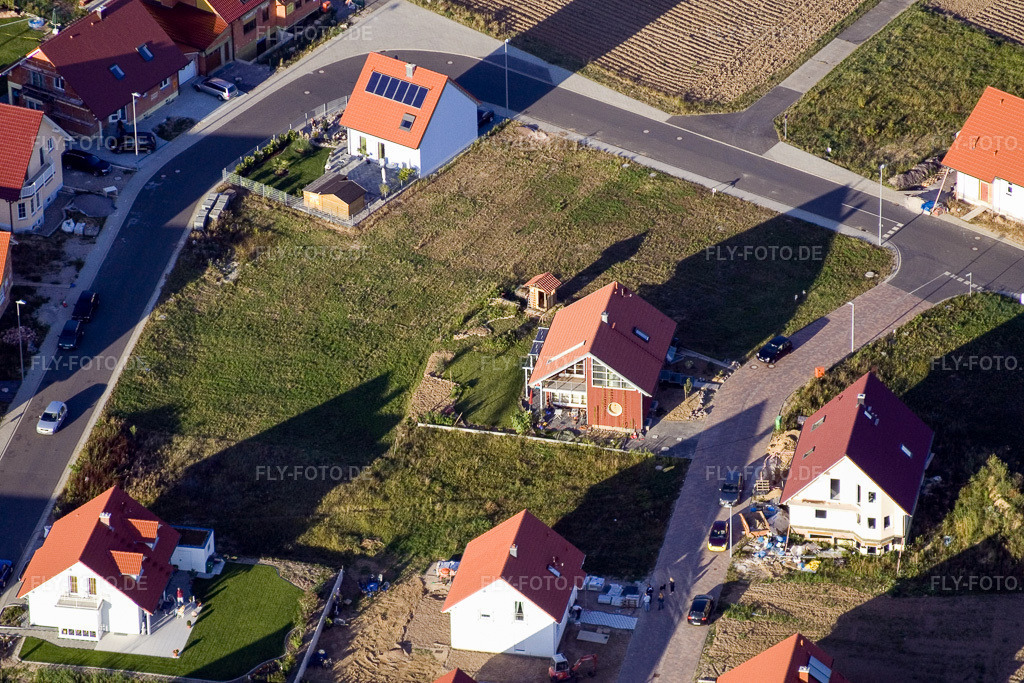 Luftbild: Neubaugebiet An der Anhaide im Ortsteil Schaidt in Wörth im Bundesland Rheinland-Pfalz in Deutschland. Foto: IMG_8065.jpg vom 13.09.2007 durch Werner Riehm/FLY-FOTO.de