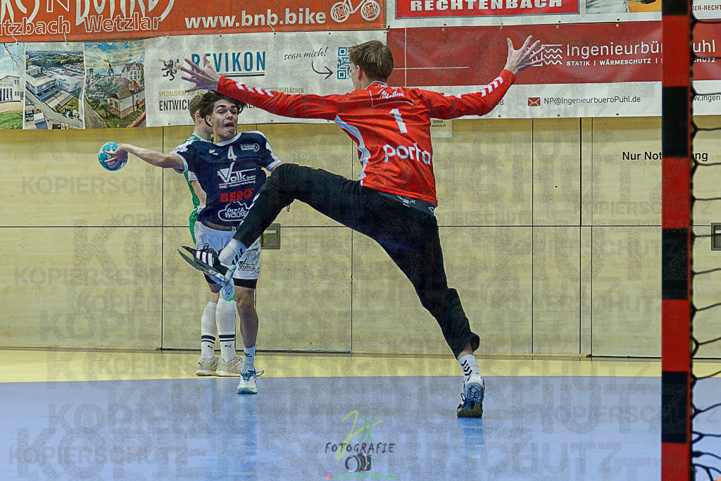 mJB Pokalrunde dt. Meisterschaft, TV Hüttenberg - TSV GWD Minden | mJB Pokalrunde dt. Meisterschaft, TV Hüttenberg - TSV GWD Minden am 15.03.2025 in Münchholzhausen (Sporthalle Münchholzhausen)Photo © 2025 - Jörg Heinrich - Realisiert mit Pictrs.com