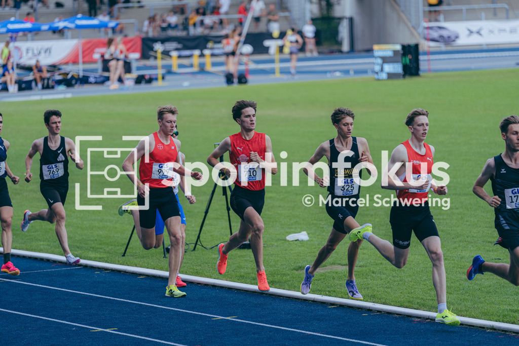 DM U23 U18 Bochum 2026 | mU23 1500-Meter-Lauf, Finale Tim Kalies (LG Braunschweig), Startnummer 710, Jonas Patri (TSV Bayer 04 Leverkusen), Startnummer 999, Deutsche Meisterschaften der U18 &amp; U23 2026, Lohrheidestadion Bochum-Wattenscheid, 04.07.2026 Foto: Marcel Schwering / sportimfokus - Realisiert mit Pictrs.com