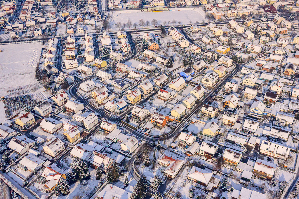 Goethering im Winter bei Schnee | Luftbild: Goethering im Winter bei Schnee in Rheinzabern im Bundesland Rheinland-Pfalz in Deutschland. Foto: IMG_24056.jpg vom 27.01.2010 durch Werner Riehm/FLY-FOTO.de - Realisiert mit Pictrs.com