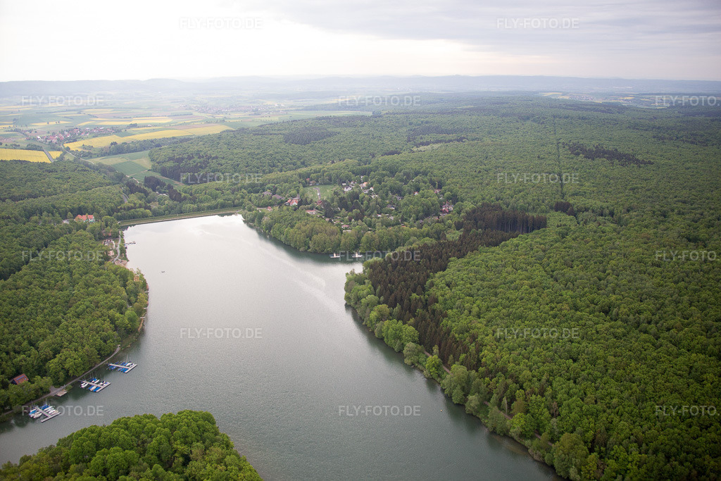 Luftbild: Ellertshäuser See im Ortsteil Altenmünster in Stadtlauringen im Bundesland Bayern in Deutschland. Foto: IMG_079085.jpg vom 15.05.2015 durch Werner Riehm/FLY-FOTO.de