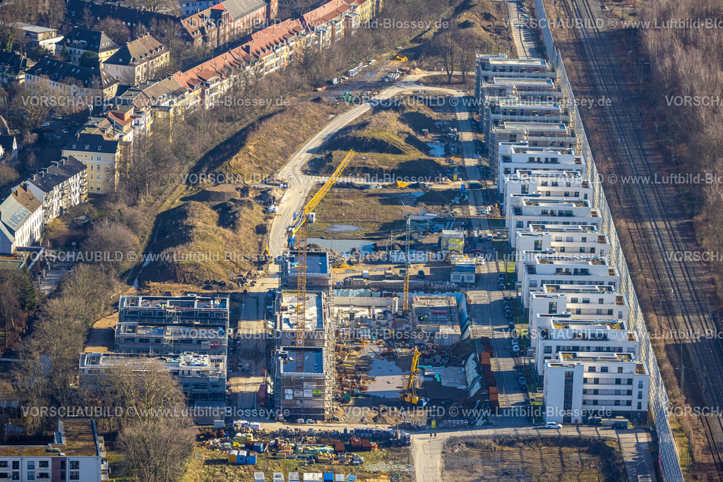 Dortmund240101597 | Luftbild, Kronprinzenviertel Baustelle mit Neubau, Verkehrssituation, Westfalendamm, Dortmund, Ruhrgebiet, Nordrhein-Westfalen, Deutschland