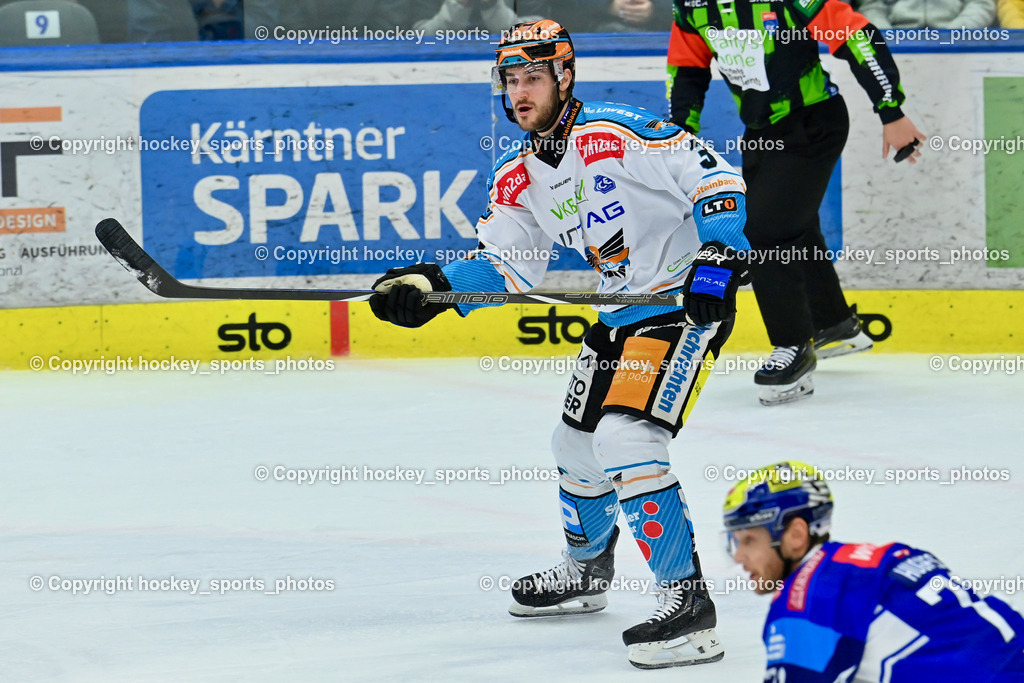 EC IDM Wärmepumpen VSV vs. STEINBACH BLACK WINGS LINZ  | #3 Moro Gregory Lee BLACK WINGS LINZ, EC IDM Wärmepumpen VSV vs. STEINBACH BLACK WINGS LINZ , EC IDM Wärmepumpen VSV vs. STEINBACH BLACK WINGS LINZ  am 28.01.2025 in Villach (Stadthalle Villach), Austria, (Photo by Bernd Stefan)