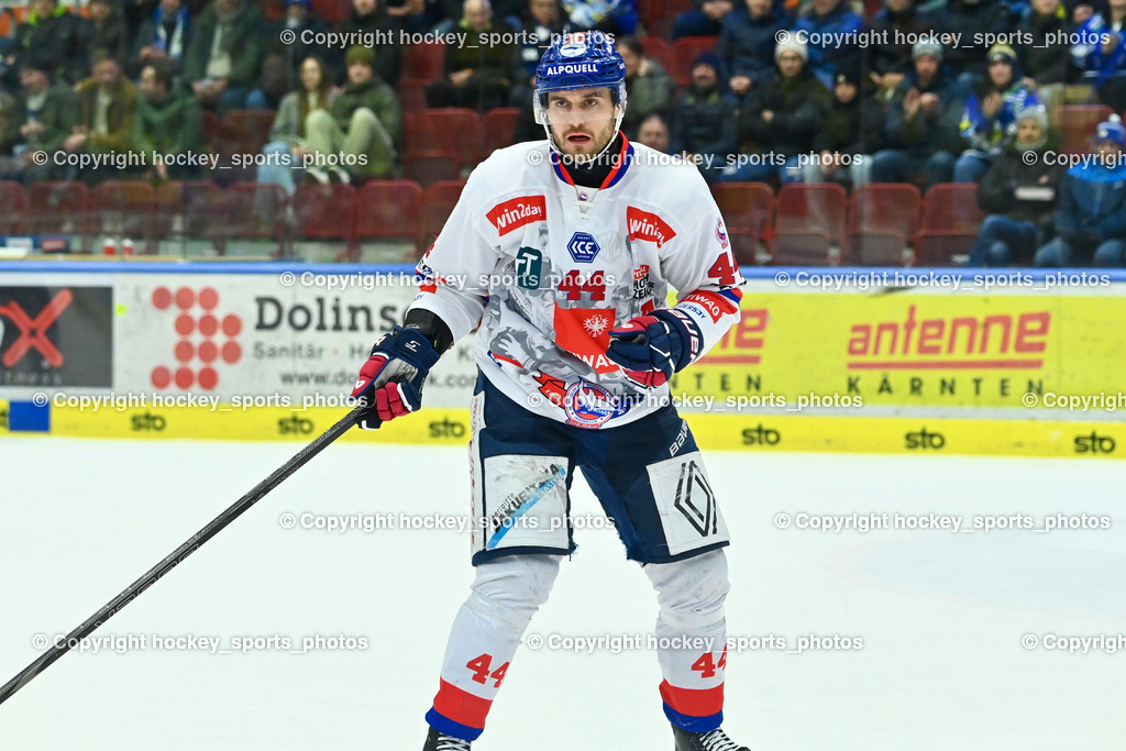 EC IDM Wärmepumpen VSV vs. HC Tiwag Innsbruck-Die Haie | #44 Mader Thomas HC Innsbruck, EC IDM Wärmepumpen VSV vs. HC Tiwag Innsbruck-Die Haie, EC IDM Wärmepumpen VSV vs. HC Tiwag Innsbruck Die Haie am 13.12.2024 in Villach (Stadthalle Villach), Austria, (Photo by Bernd Stefan)
