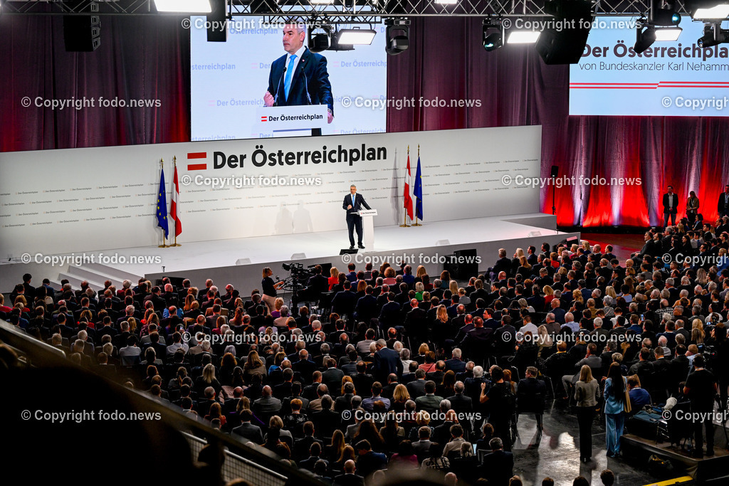Der Oesterreichplan_ OeVP_ Wels_ 26.01.2024-68 | 26.01.2024, Wels, AUT, ÖVP, Der Österreichplan, im Bild BK Karl Nehammer (VP, Bundeskanzler)