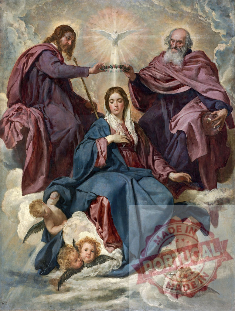 Diego Velazquez Coronation of the Virgin by the Holy Trinity | Mary receiving a crown from God the Father and Jesus Christ with the Holy Spirit - Realisiert mit Pictrs.com