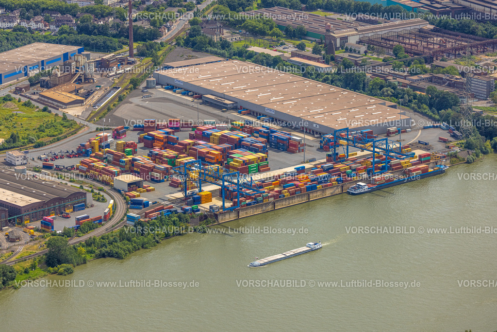 Duisburg240704148-Sued | Luftbild, Duisburg-Süd, duisport logport II (Zwei) am Fluss Rhein, Wanheim-Angerhausen, Duisburg, Ruhrgebiet, Nordrhein-Westfalen, Deutschland