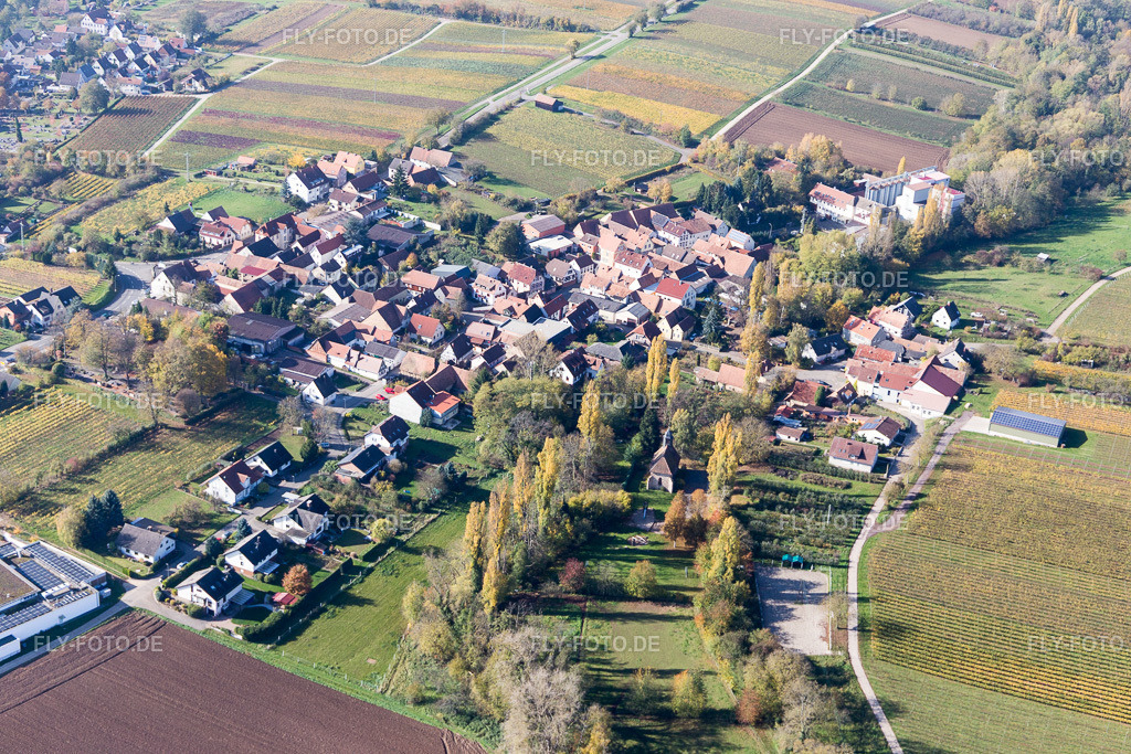 Ortsansicht | Luftbild: Ortsansicht im Ortsteil Appenhofen in Billigheim-Ingenheim im Bundesland Rheinland-Pfalz in Deutschland. Foto: IMG_104346.jpg vom 31.10.2017 durch Werner Riehm/FLY-FOTO.de - Realisiert mit Pictrs.com