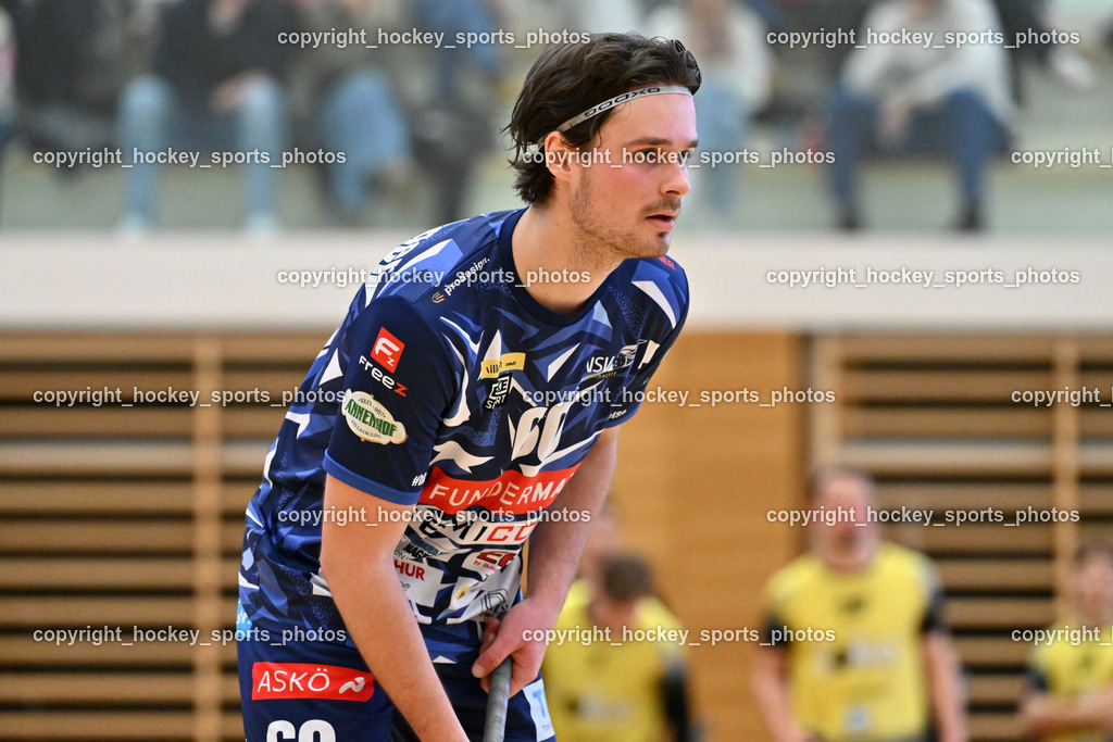 VSV Unihockey  vs. FBK Loka  | #60 Thomas Unterweger VSV Unihockey, VSV Unihockey  vs. FBK Loka , VSV Unihockey  vs. FBK Loka  am 25.01.2026 in Villach (Ballspielhalle St. Martin), Austria, (Photo by Bernd Stefan)