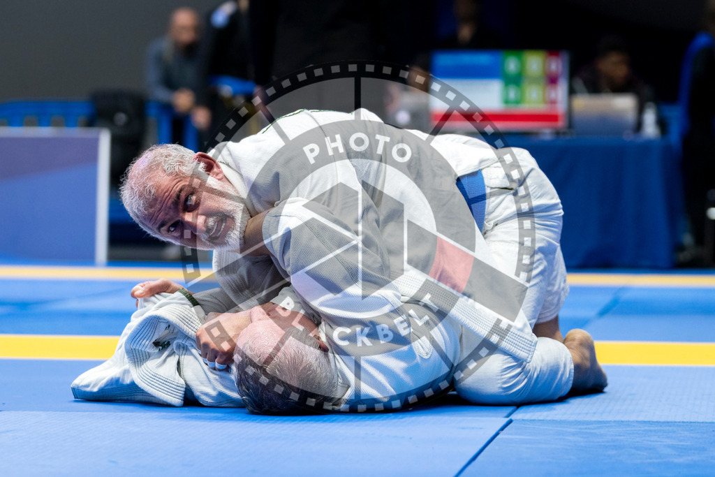 20240122PBB6651 | Fighters compete during the second day of the IBJJF European Championship in Paris, France, on January 22, 2024.