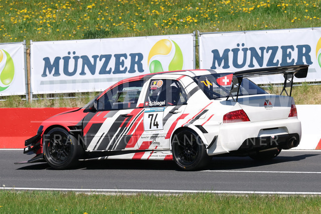 FIA European Hill Climb Championship – Rechberg 2026 | FIA European Hill Climb Championship at Rechberg, held from 24 to 26 April 2026 near Tulwitz, Styria, Austria. The image shows Werner SCHLEGEL (SUI) Mitsubishi Lancer Evo 8.