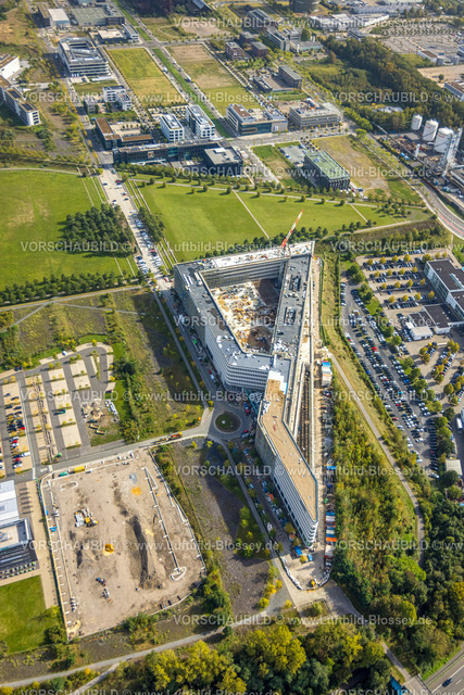 Dortmund231000272 | Luftbild, Technologiepark Gewerbegebiet Phoenix West, Baustelle Materna Hauptzentrale, Hörde, Dortmund, Ruhrgebiet, Nordrhein-Westfalen, Deutschland