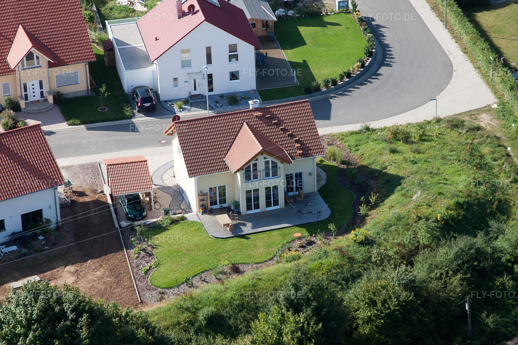Luftbild: Neubaugebiet An d. Anhaide im Ortsteil Schaidt in Wörth im Bundesland Rheinland-Pfalz in Deutschland. Foto: IMG_20980.jpg vom 06.09.2009 durch Werner Riehm/FLY-FOTO.de