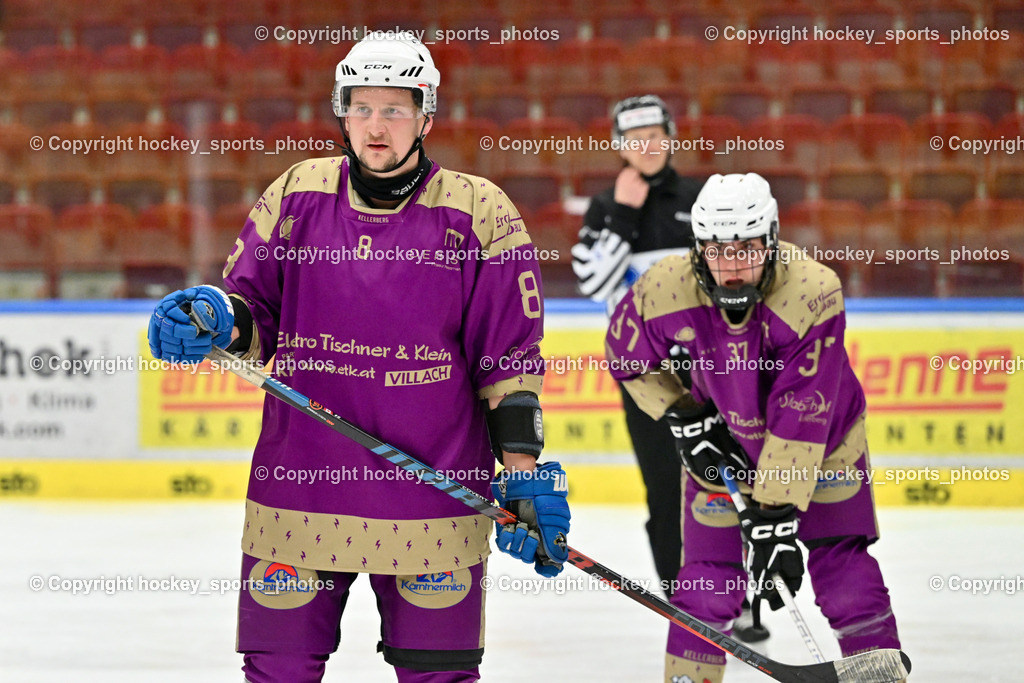 EC Kellerberg vs. EC Arnoldstein | #8 Maier Christoph EC Kellerberg, #37 Pirker Luca EC Kellerberg, EC Kellerberg vs. EC Arnoldstein, EC Kellerberg vs. EC Arnoldstein am 03.02.2025 in Villach (Stadthalle Villach), Austria, (Photo by Bernd Stefan)