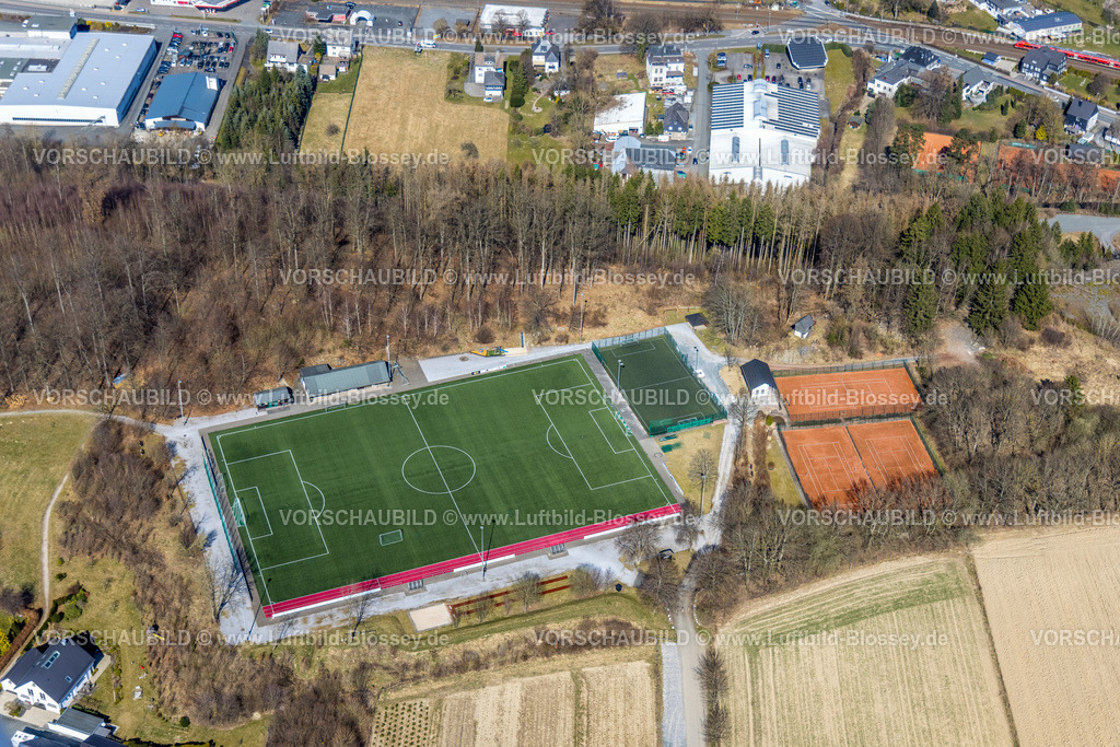HB-Bestwig220302983 | Luftbild, Sportplatz Ostwig und Tennisplätze in Bestwig, Sauerland, Nordrhein-Westfalen, Deutschland